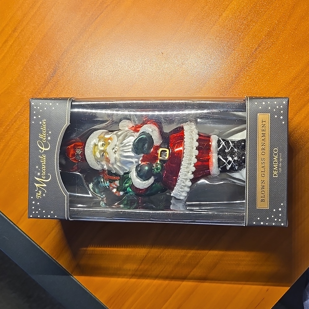 Santa blown glass ornament